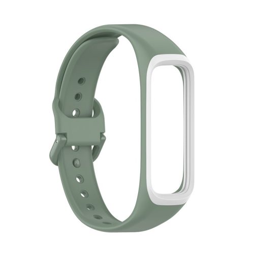 Bi-color Silicone Watch Band Replacement Strap for Samsung Galaxy Fit2 SM-R220 - Green/White