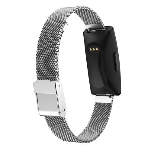 Buckle Design Stainless Steel Fine Mesh Milanese Smart Watch Strap Replacement for Fitbit Inspire / Inspire HR / ACE2 - Silver