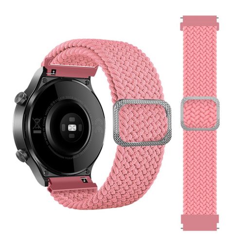 22mm Braided Rope Adjustable Watchband Replacement for Samsung Gear S3 Classic/S3 Frontier/Galaxy Watch 46mm - Pink