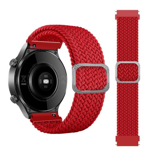 22mm Braided Rope Adjustable Watchband Replacement for Samsung Gear S3 Classic/S3 Frontier/Galaxy Watch 46mm - Red