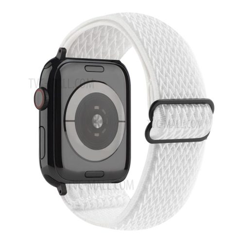 Wave Pattern Nylon Watchband Adjustable Wristwatch Strap for Apple Watch Series 10 42mm / 9 8 7 41mm / 6 5 4 SE SE (2022) SE (2023) 40mm / 3 2 1 38mm - White