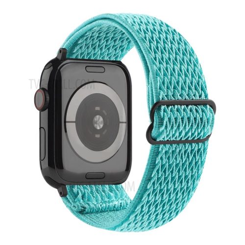 Wave Pattern Nylon Watchband Adjustable Wristwatch Strap for Apple Watch Series 10 42mm / 9 8 7 41mm / 6 5 4 SE SE (2022) SE (2023) 40mm / 3 2 1 38mm - Green