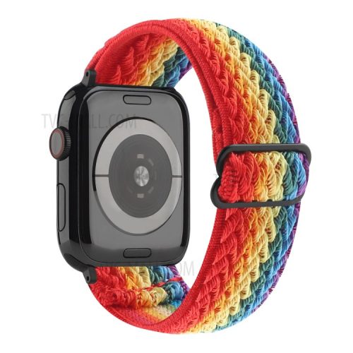 Wave Pattern Nylon Watchband Adjustable Wristwatch Strap for Apple Watch Series 10 42mm / 9 8 7 41mm / 6 5 4 SE SE (2022) SE (2023) 40mm / 3 2 1 38mm - Multi-Color