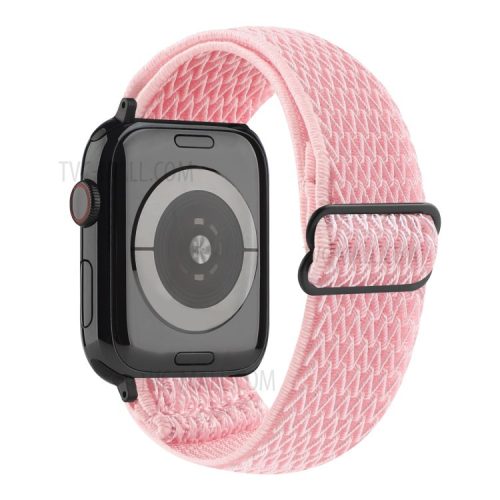 Wave Pattern Nylon Watchband Adjustable Wristwatch Strap for Apple Watch Series 10 42mm / 9 8 7 41mm / 6 5 4 SE SE (2022) SE (2023) 40mm / 3 2 1 38mm - Pink