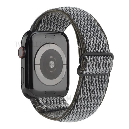 Wave Pattern Nylon Watchband Adjustable Wristwatch Strap for Apple Watch Series 10 42mm / 9 8 7 41mm / 6 5 4 SE SE (2022) SE (2023) 40mm / 3 2 1 38mm - Grey