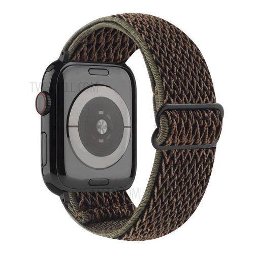 Wave Pattern Nylon Watchband Adjustable Wristwatch Strap for Apple Watch Series 10 42mm / 9 8 7 41mm / 6 5 4 SE SE (2022) SE (2023) 40mm / 3 2 1 38mm - Army Green