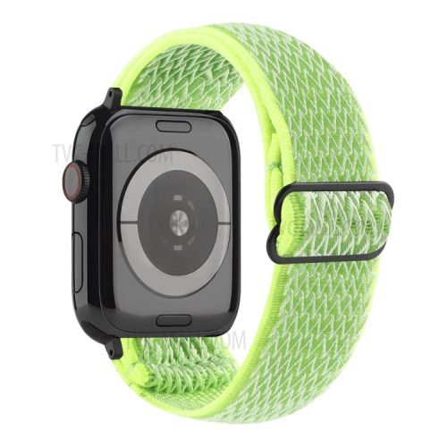 Wave Pattern Nylon Watchband Adjustable Wristwatch Strap for Apple Watch Series 10 42mm / 9 8 7 41mm / 6 5 4 SE SE (2022) SE (2023) 40mm / 3 2 1 38mm - Yellowgreen