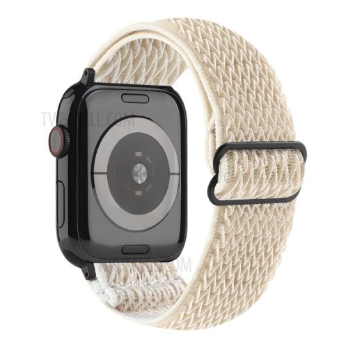 Wave Pattern Nylon Watchband Adjustable Wristwatch Strap for Apple Watch Series 10 42mm / 9 8 7 41mm / 6 5 4 SE SE (2022) SE (2023) 40mm / 3 2 1 38mm - Beige