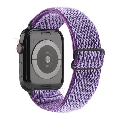 Wave Pattern Nylon Watchband Adjustable Wristwatch Strap for Apple Watch Series 10 42mm / 9 8 7 41mm / 6 5 4 SE SE (2022) SE (2023) 40mm / 3 2 1 38mm - Purple