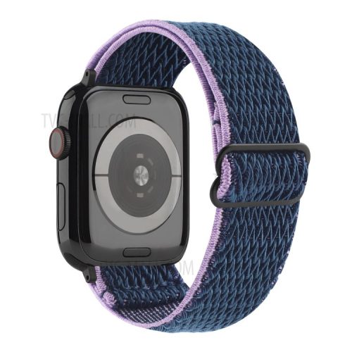 Wave Pattern Nylon Watchband Adjustable Wristwatch Strap for Apple Watch Series 10 42mm / 9 8 7 41mm / 6 5 4 SE SE (2022) SE (2023) 40mm / 3 2 1 38mm - Midnight Blue