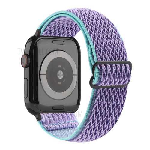 Wave Pattern Nylon Watchband Adjustable Wristwatch Strap for Apple Watch Series 10 42mm / 9 8 7 41mm / 6 5 4 SE SE (2022) SE (2023) 40mm / 3 2 1 38mm - Purple / Blue