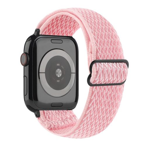 Wave Pattern Nylon Elastic Watchband Strap Replacement for Apple Watch Ultra 49mm / Ultra 2 49mm / Series 9 45mm / SE (2023) 44mm / Series 8 / 7 45mm / Series 6 / 5 / 4 / SE / SE (2022) 44mm / Series 3 / 2 / 1 42mm - Pink