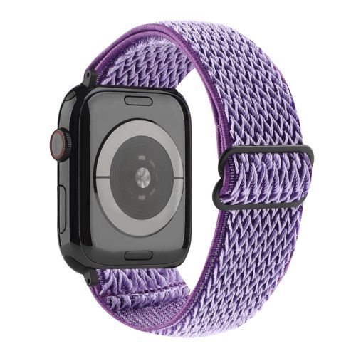 Wave Pattern Nylon Elastic Watchband Strap Replacement for Apple Watch Ultra 49mm / Ultra 2 49mm / Series 9 45mm / SE (2023) 44mm / Series 8 / 7 45mm / Series 6 / 5 / 4 / SE / SE (2022) 44mm / Series 3 / 2 / 1 42mm - Purple