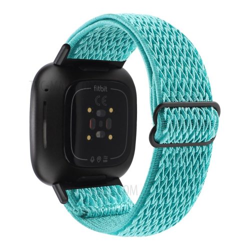 Adjustable Nylon Wave Pattern Smart Watchband Wrist Strap Belt for Fitbit Versa 3/Versa Sense - Green