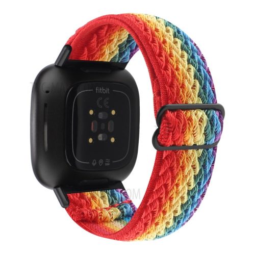 Adjustable Nylon Wave Pattern Smart Watchband Wrist Strap Belt for Fitbit Versa 3/Versa Sense - Multi-color