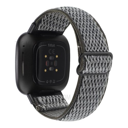 Adjustable Nylon Wave Pattern Smart Watchband Wrist Strap Belt for Fitbit Versa 3/Versa Sense - Grey