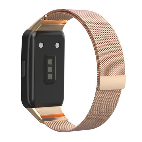 Milanese Stainless Steel Smart Watch Strap Wristwatch Band Belt for Huawei Honor 6/Huawei Band 6 - Rose Gold