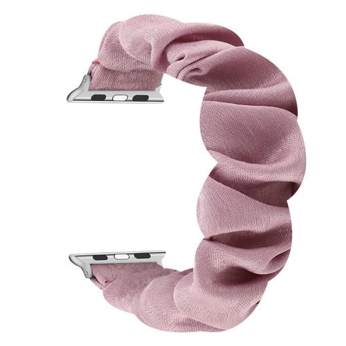 Elastic Scrunchie Hair Band Watch Strap Replacement Wristband for Apple Watch Ultra 49mm / Ultra 2 49mm / Series 9 45mm / SE (2023) 44mm / Series 8 / 7 45mm / Series 6 / 5 / 4 / SE / SE (2022) 44mm / Series 3 / 2 / 1 42mm - Pink