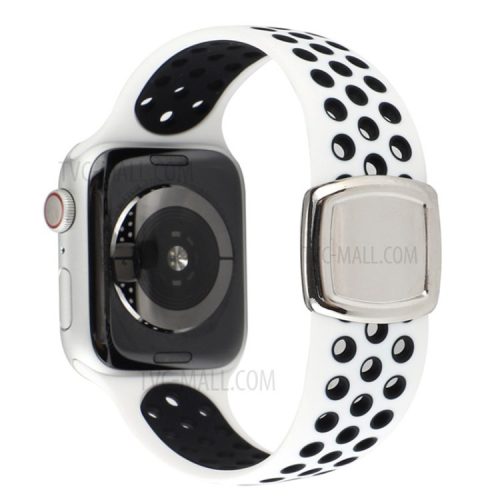 Colorful Silicone Watch Strap for Apple Watch Series 10 42mm / 9 8 7 41mm / 6 5 4 SE SE (2022) SE (2023) 40mm / 3 2 1 38mm - White / Black