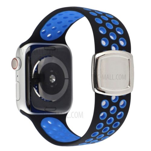 Colorful Silicone Watch Strap for Apple Watch Series 10 42mm / 9 8 7 41mm / 6 5 4 SE SE (2022) SE (2023) 40mm / 3 2 1 38mm - Black / Blue