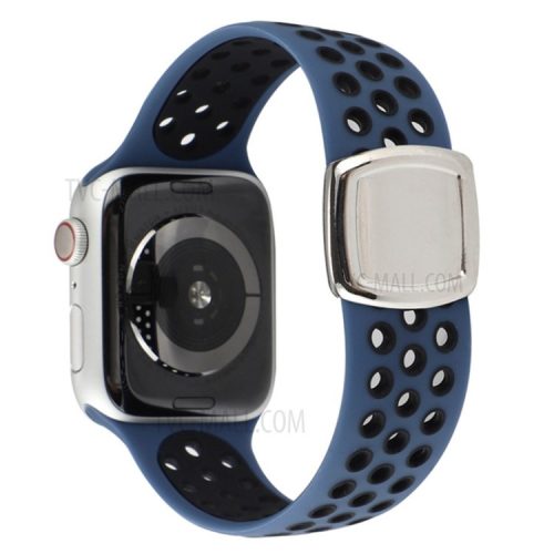 Colorful Silicone Watch Strap for Apple Watch Series 10 42mm / 9 8 7 41mm / 6 5 4 SE SE (2022) SE (2023) 40mm / 3 2 1 38mm - Blue / Black