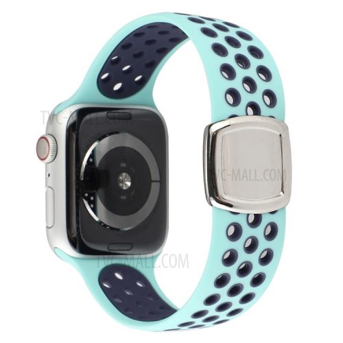 Colorful Silicone Watch Strap for Apple Watch Series 10 42mm / 9 8 7 41mm / 6 5 4 SE SE (2022) SE (2023) 40mm / 3 2 1 38mm - Green / Blue