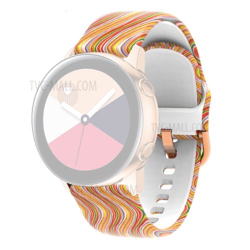 Universal 22mm Patterned Silicone Watch Band Strap for Huawei Watch 3 / 3 Pro / Samsung Amazfit Watch Etc - Colored Wavy Lines