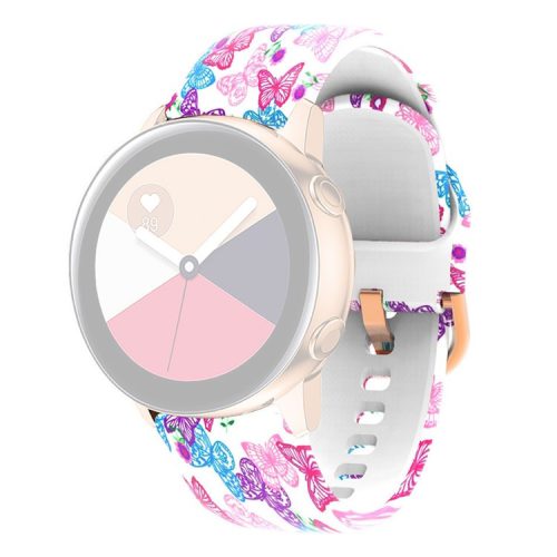 Universal 22mm Patterned Silicone Watch Band Strap for Huawei Watch 3 / 3 Pro / Samsung Amazfit Watch Etc - Colorful Butterflies