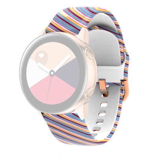 Universal 22mm Patterned Silicone Watch Band Strap for Huawei Watch 3 / 3 Pro / Samsung Amazfit Watch Etc - Colorful Lines