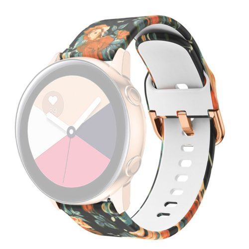 Universal 22mm Patterned Silicone Watch Band Strap for Huawei Watch 3 / 3 Pro / Samsung Amazfit Watch Etc - Blooming Roses