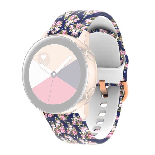 Universal 22mm Patterned Silicone Watch Band Strap for Huawei Watch 3 / 3 Pro / Samsung Amazfit Watch Etc - Pretty Roses