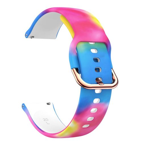 Universal 22mm Patterned Silicone Watch Band Strap for Huawei Watch 3 / 3 Pro / Samsung Amazfit Watch Etc - Tie-dye Printing