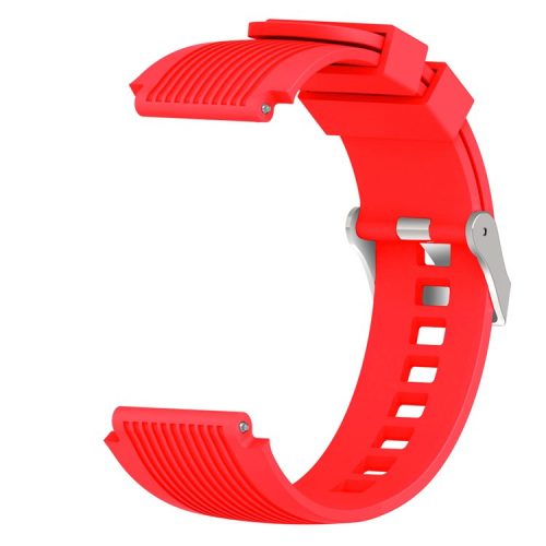 Universal 22mm Width Lines Soft Silicone Band Watchband Strap for Huawei Watch 3 / 3 Pro / Samsung Amazfit Watch Etc - Red