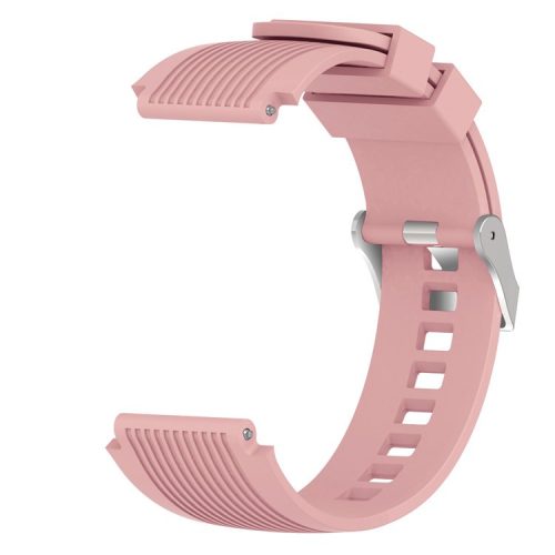 Universal 22mm Width Lines Soft Silicone Band Watchband Strap for Huawei Watch 3 / 3 Pro / Samsung Amazfit Watch Etc - Pink