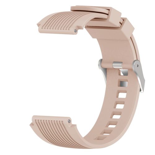 Universal 22mm Width Lines Soft Silicone Band Watchband Strap for Huawei Watch 3 / 3 Pro / Samsung Amazfit Watch Etc - Khaki