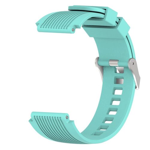 Universal 22mm Width Lines Soft Silicone Band Watchband Strap for Huawei Watch 3 / 3 Pro / Samsung Amazfit Watch Etc - Cyan