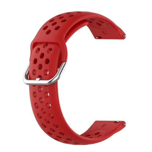 Universal 22mm Width Air Holes Silicone Watch Band Replacement for Huawei Watch 3 / 3 Pro / Samsung Amazfit Watch Etc - Red