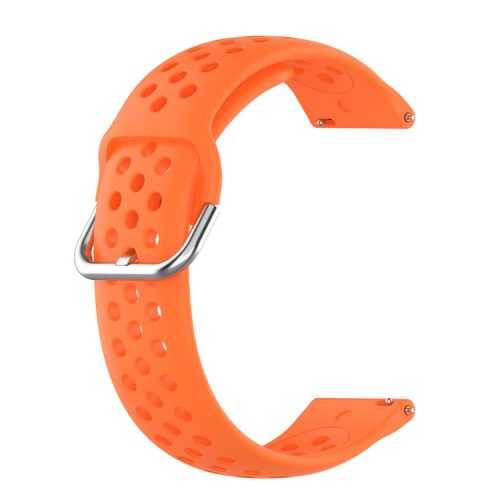 Universal 22mm Width Air Holes Silicone Watch Band Replacement for Huawei Watch 3 / 3 Pro / Samsung Amazfit Watch Etc - Orange