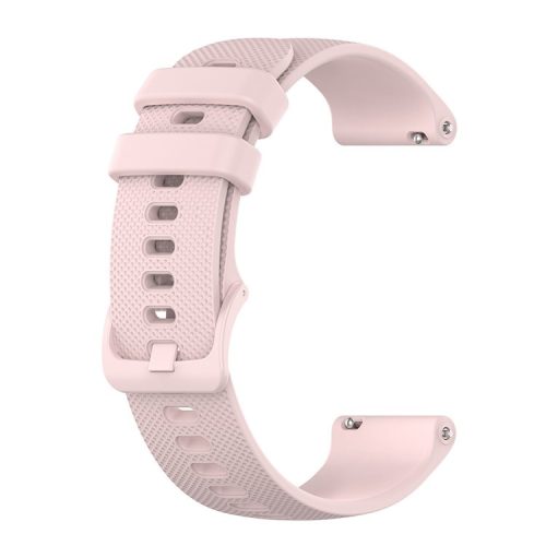 22mm Universal Grid Texture Silicone Watchband Replace Strap for Huawei Watch 3 / 3 Pro / Samsung Amazfit Watch Etc - Pink