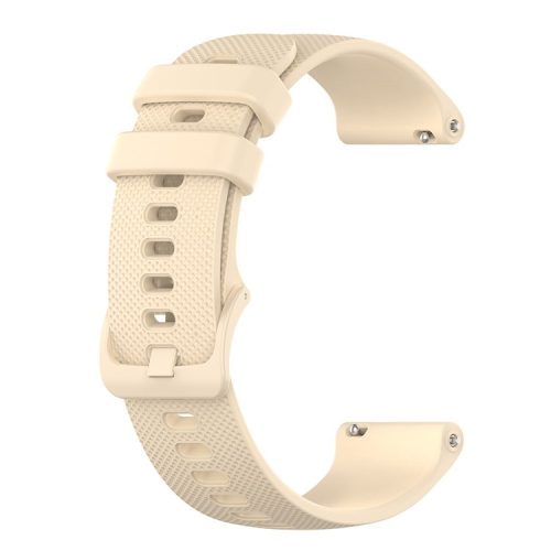 22mm Universal Grid Texture Silicone Watchband Replace Strap for Huawei Watch 3 / 3 Pro / Samsung Amazfit Watch Etc - Beige