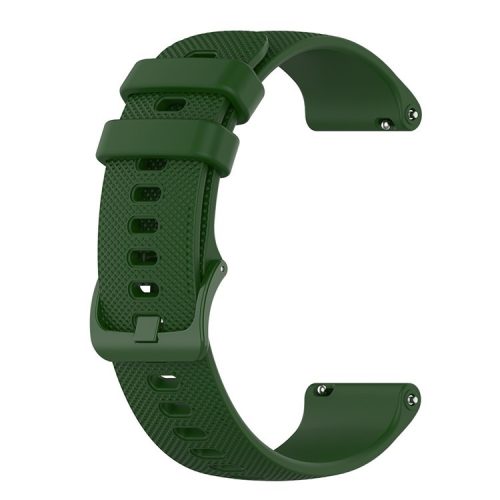 22mm Universal Grid Texture Silicone Watchband Replace Strap for Huawei Watch 3 / 3 Pro / Samsung Amazfit Watch Etc - Army Green