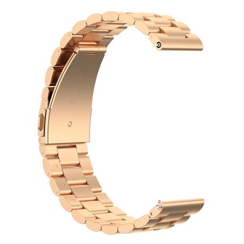 3 Beads Stainless Steel Replacement Smart Watch Strap Watchband 22mm for Huawei Watch 3/Watch 3 Pro - Rose Gold