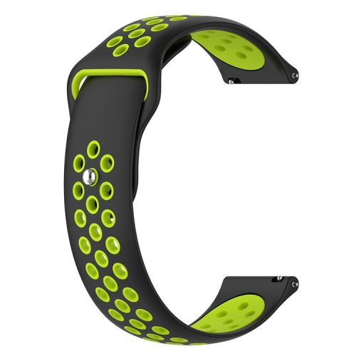 Dual Color Adjustable Silicone Watch Band Wrist Strap 22mm for Huawei Watch 3/Watch 3 Pro - Black/Lime