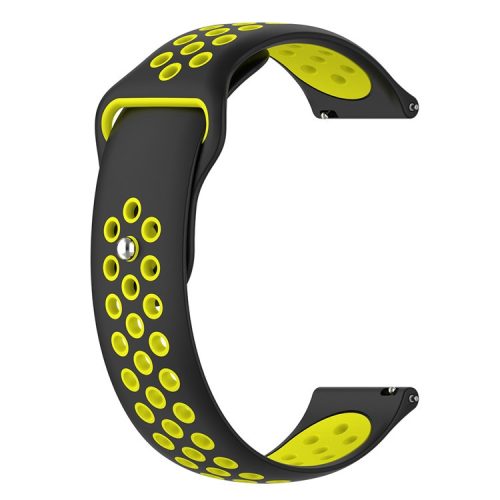 Dual Color Adjustable Silicone Watch Band Wrist Strap 22mm for Huawei Watch 3/Watch 3 Pro - Black/Yellow