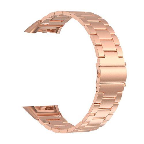 Stainless Steel 3 Beads Bracelet Metal Replacement Wristband Watch Band for Huawei Honor 6 / Huawei Band 6 - Rose Gold