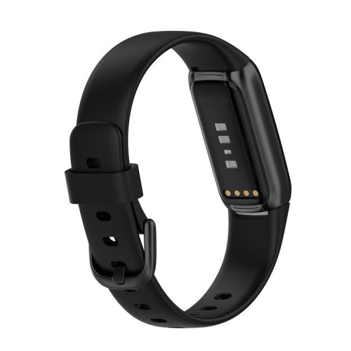 Replacement Silicone Adjustable Watch Band Wrist Strap for Fitbit Luxe, Size: L - Black