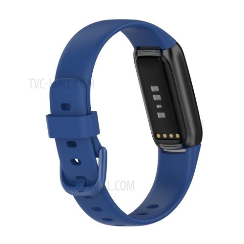 Replacement Silicone Adjustable Watch Band Wrist Strap for Fitbit Luxe, Size: L - Dark Blue