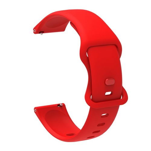 Replacement Silicone Wrist Strap Adjustable Smart Watch Band 22mm for Samsung Huawei Amazfit - Red