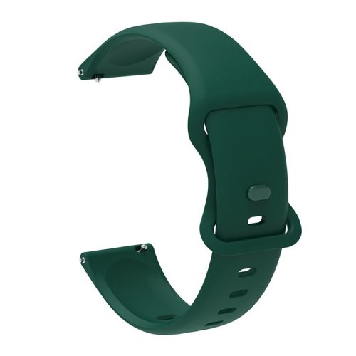 Silicone Watchband Adjustable Wrist Strap 20mm for Samsung Huawei Amazfit Smart Watch - Blackish Green