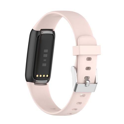 Silicone Smart Watch Strap Replacement Part for Fitbit Luxe, Size: L - Light Pink